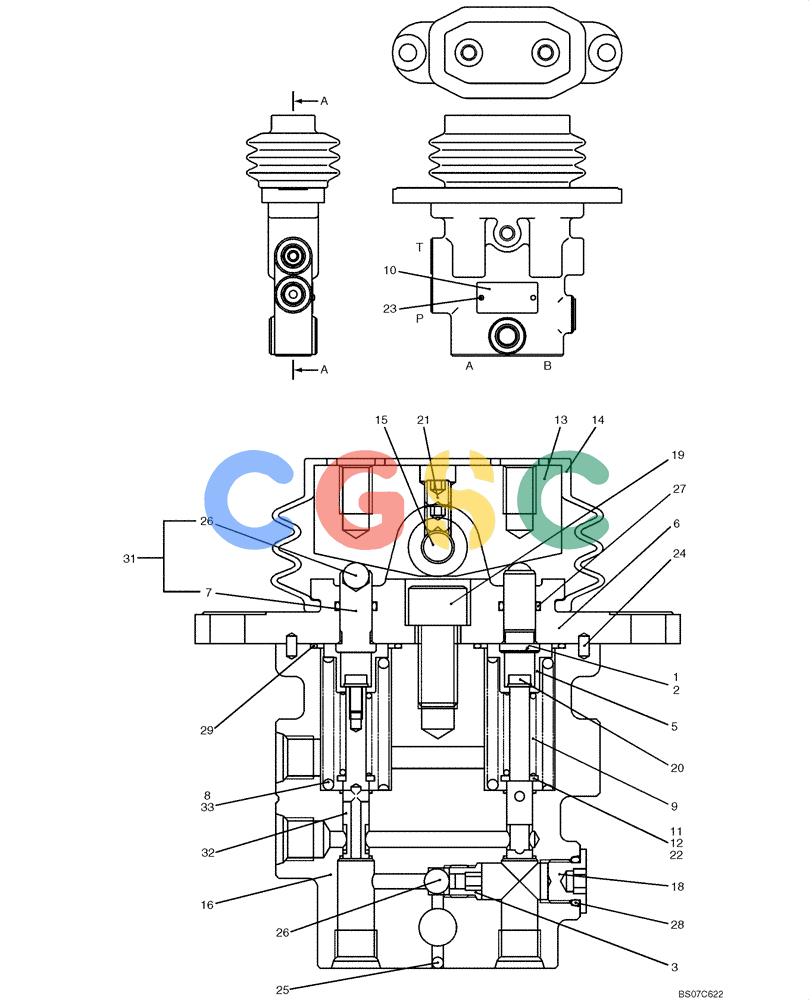 神钢零件查询(SK170-8) - ACERA MARK III EXCAVATOR - TIER 3 (NA) ASN YM04-U1601 - (5/07-12/12) (08-25[00]) - VALVE ASSEMBLY, PILOT (YN30V00080F1) Kobelco