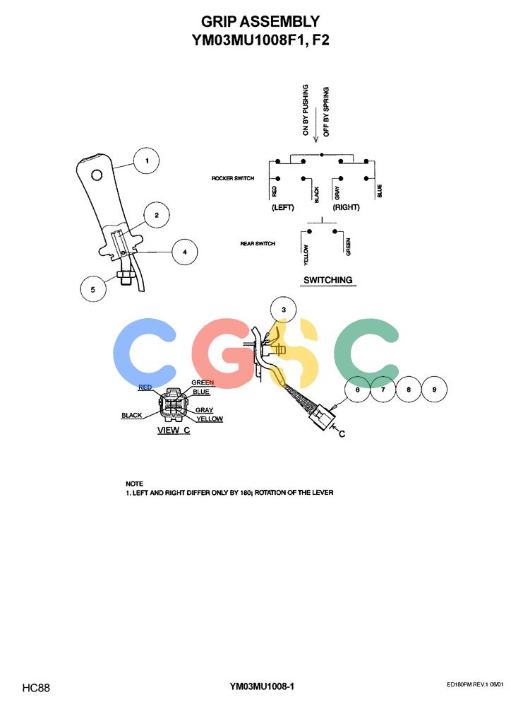 神钢零件查询(ED180) - BLADE RUNNER EXCAVATOR/DOZER ASN YLU0001 (1/99-12/01) (12-041) - GRIP ASSEMBLY Kobelco