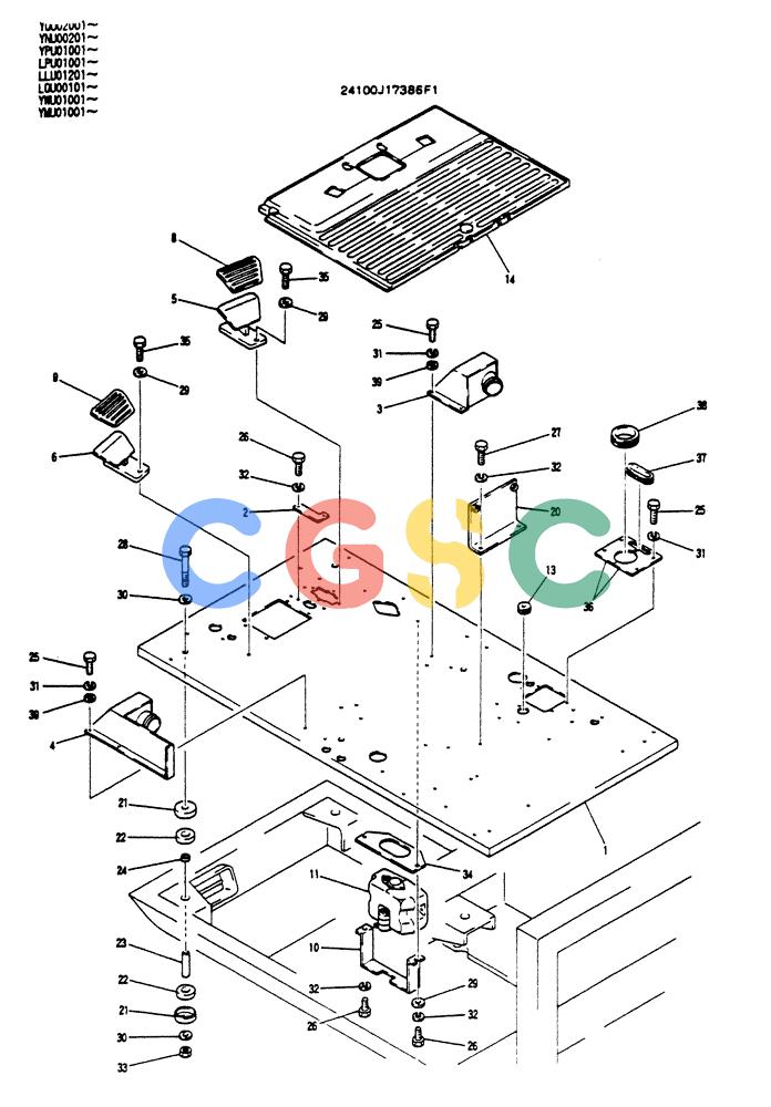 神钢零件查询(SK130LC) - EXCAVATOR BTW YPU1001 - YPU2000 (1/98-12/98) (02-006) - FLOOR PLATE ASSEMBLY Kobelco