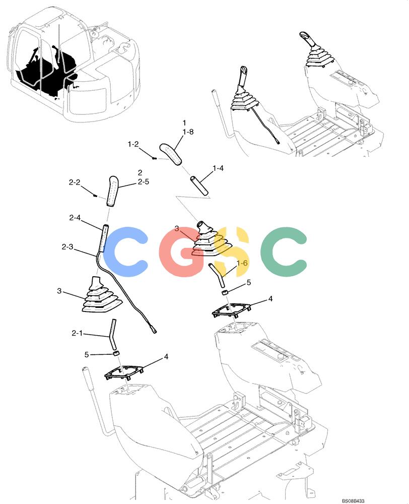 纽荷兰零件查询(E70BSR) - COMPACT CRAWLER EXCAVATOR BTW YT05-15001 - 18000 (NA) (4/08-) (02-26-03[00]) - GRIP ASSEMBLY (YN03M01974F1) New Holland Constructuion