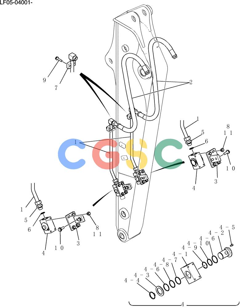 纽荷兰零件查询(E80BMSR) - CRAWLER EXCAVATOR ASN LF05-04001 - (N8TA18060) (610-60[1]) - HYD LINES, ARM 1.87M (6FT 2 IN) New Holland Constructuion