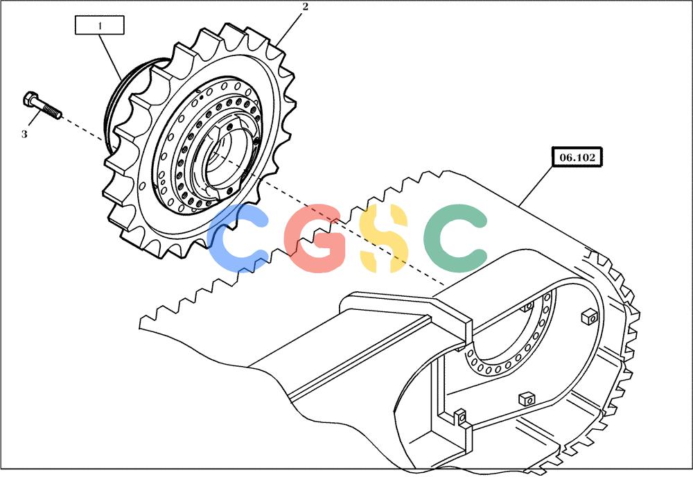 纽荷兰零件查询(EC270) - CRAWLER EXCAVATOR (7/00-) (16.021[001]) - TRAVEL GEAR MOUNTING PARTS (S/N 727002-UP) New Holland Constructuion