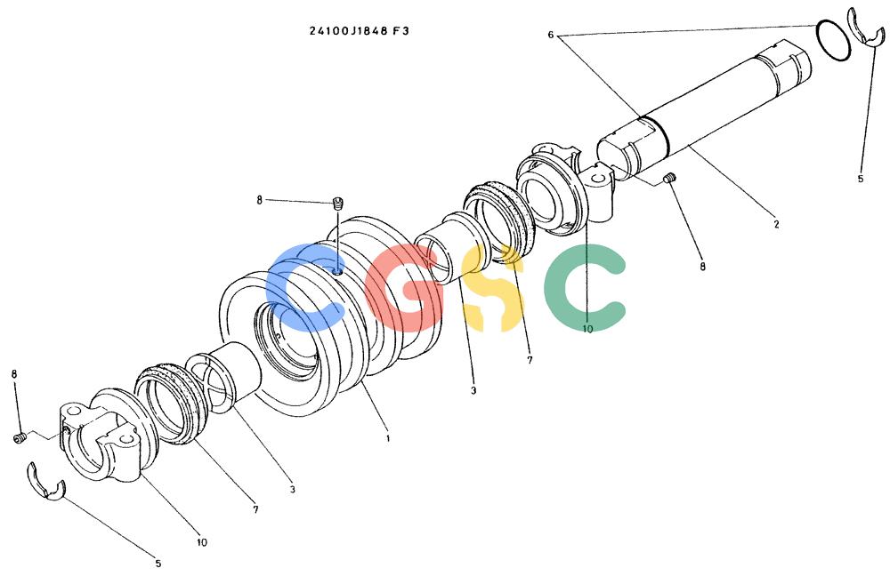 神钢零件查询(K935) - EXCAVATOR BTW L70106 - L70166, LU0067 (1/76-12/03) (08-009) - ROLLER ASSY, P/N 24100J1808F3 Kobelco