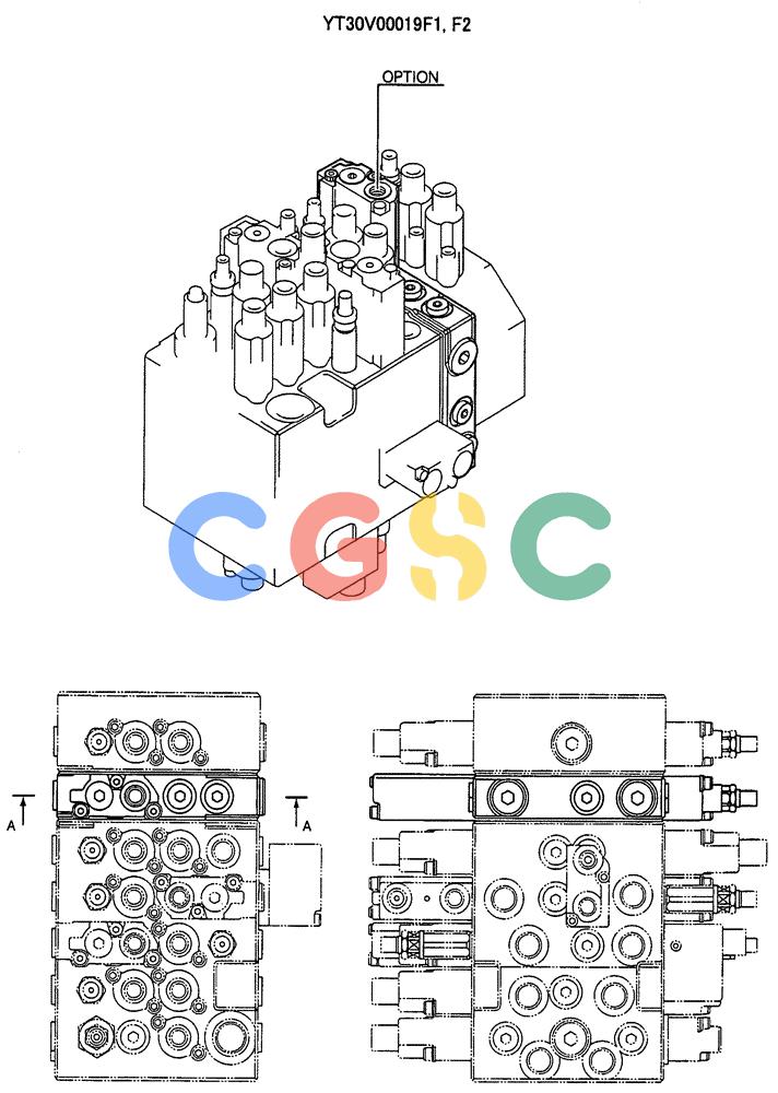 纽荷兰零件查询(E70SR) - MIDI CRAWLER EXCAVATOR ASN YT04-07175 (07-005[01]) - VALVE ASSY, CONTROL (OPTION), (P/N YT30V00019F1) New Holland Constructuion