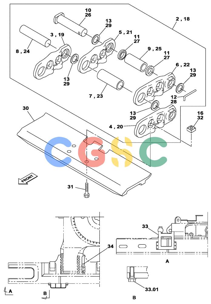 纽荷兰零件查询(E805) - CRAWLER EXCAVATOR TIER 3 (7/06-) (05-008-00[01]) - TRACK - FOOTSTEP - 900 MM New Holland Constructuion