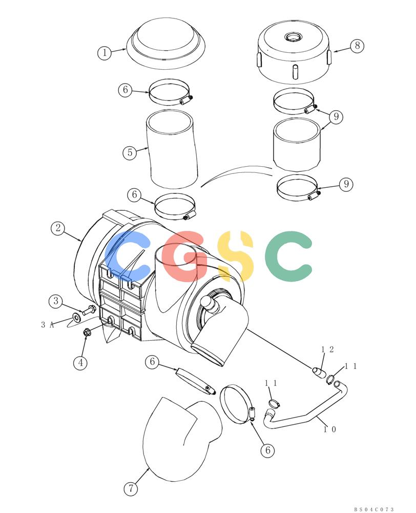 纽荷兰零件查询(DC95) - CRAWLER DOZER (8/04-) (02-06) - AIR CLEANER - MOUNTING New Holland Constructuion