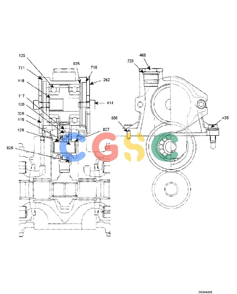 纽荷兰零件查询(E215) - CRAWLER EXCAVATOR (NA) - ASN N6DA21215 (1/06-) (08 -62[00]) - PUMP - GEAR, PTO New Holland Constructuion