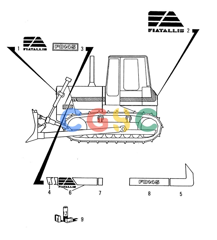 纽荷兰零件查询(FD145) - CRAWLER DOZER (N.A. VERSION) (10/98-) (9.782[01]) - DECALS - FIATALLIS VERSION New Holland Constructuion