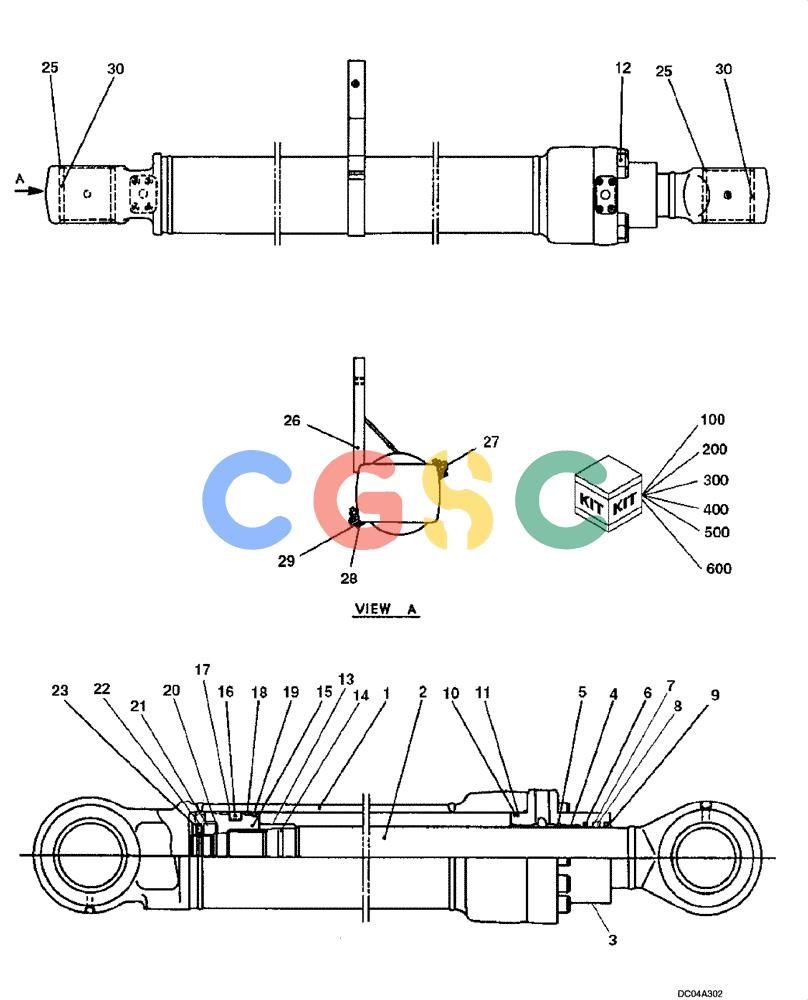 纽荷兰零件查询(EH160) - CRAWLER EXCAVATOR (9/03-) (08 -81[00]) - CYLINDER ASSY, BOOM, LEFT HAND New Holland Constructuion