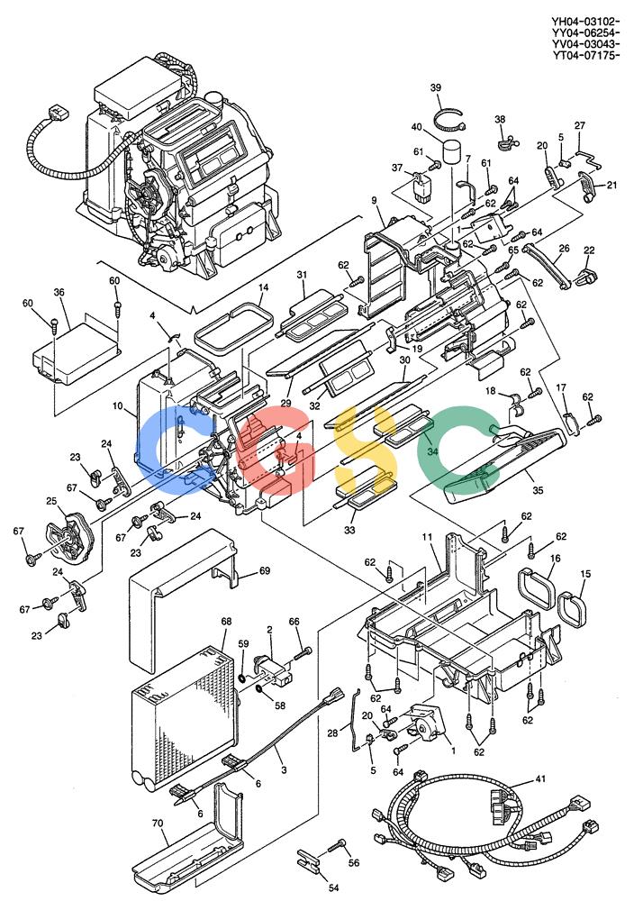 纽荷兰零件查询(E115SR) - CRAWLER EXCAVATOR ASN YV04-03043 (01-063[02]) - CONDITIONER ASSY, AIR P/N YT20M00004F2 New Holland Constructuion
