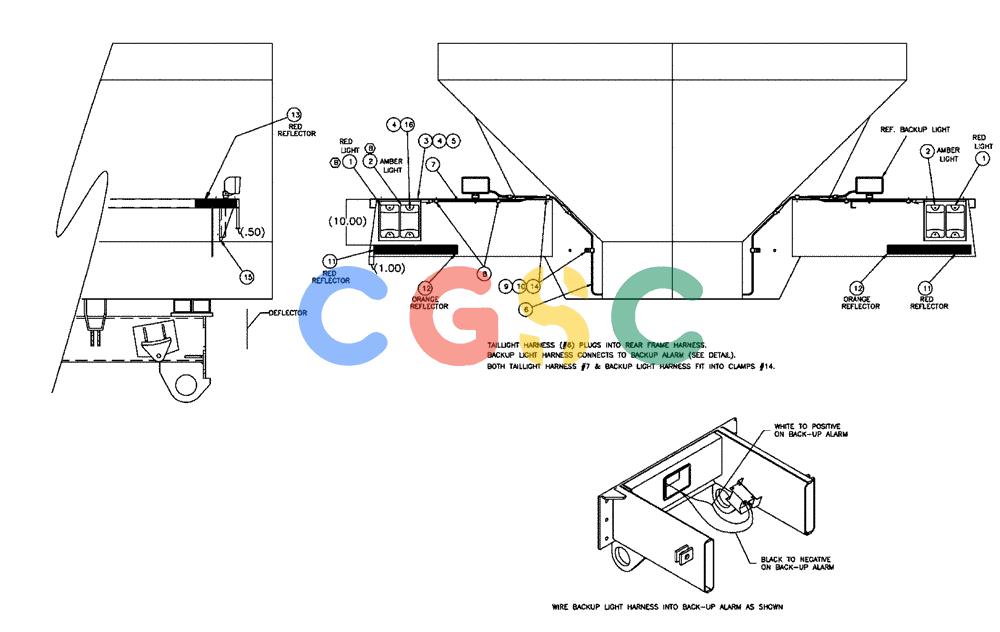 凯斯零件查询(FLX3300B) - FLOATER - 2002 (9/02-10/03) (10-014) - TAILLIGHT GROUP N-LEADER Case Agriculture