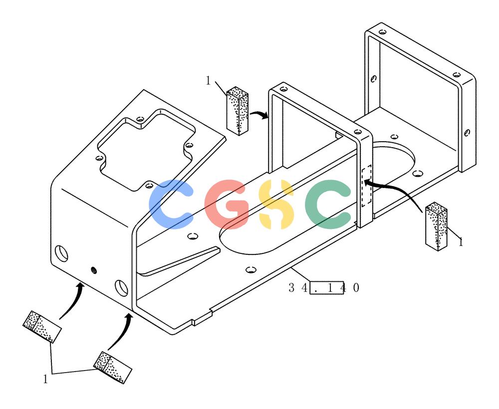 纽荷兰零件查询(EC215) - CRAWLER EXCAVATOR (11/99-) (34.141[001]) - BRACKET MOUNTING PARTS (S/N 721501-UP) New Holland Constructuion