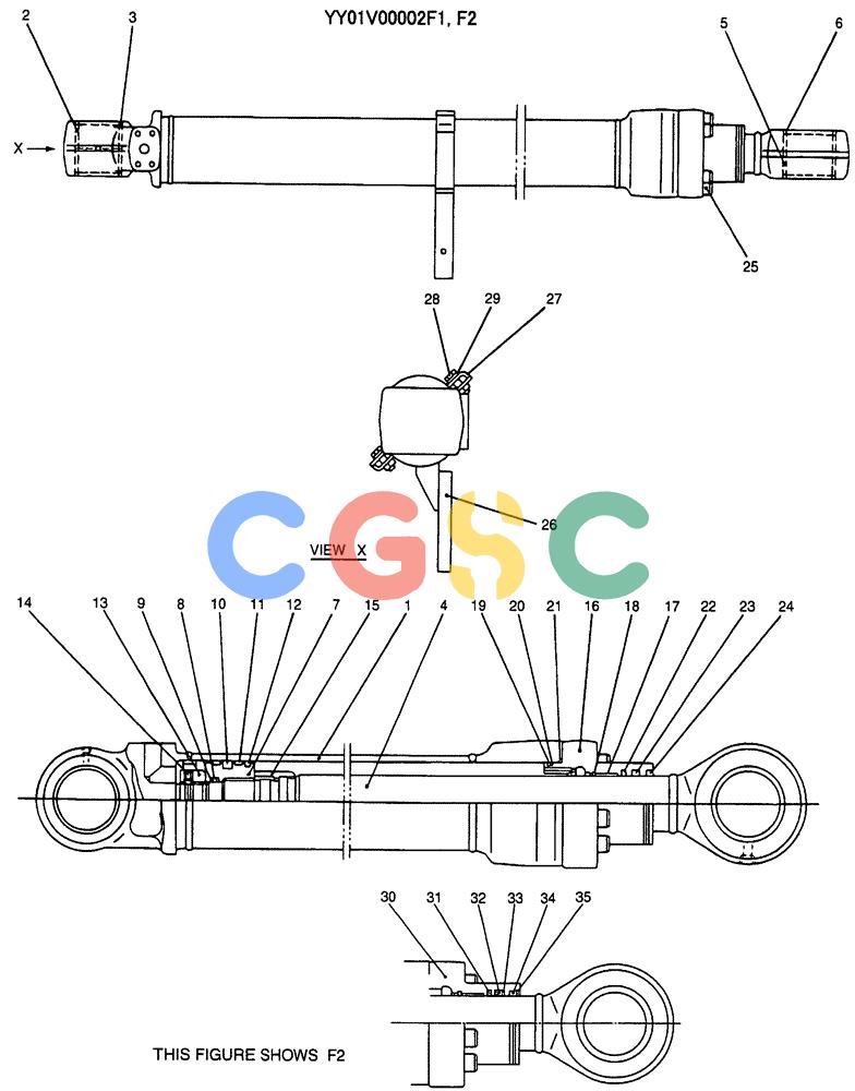 纽荷兰零件查询(E135SR) - CRAWLER EXCAVATOR ASN YY04-06254 (07-053) - CYLINDER ASSY, BOOM (R.H.) New Holland Constructuion