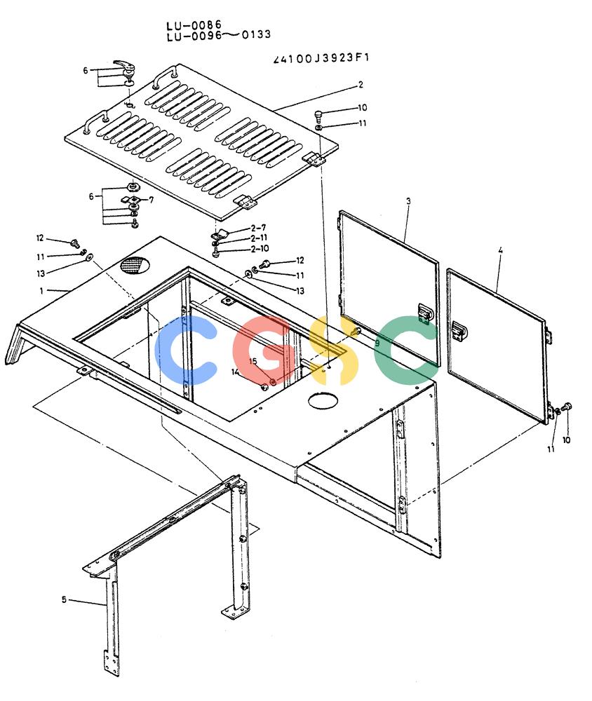 神钢零件查询(K935) - EXCAVATOR SUPPLEMENT ASN LU00154 (1/76-12/03) (02-037) - GUARD ASSY, P/N 24100J3923F1 Kobelco
