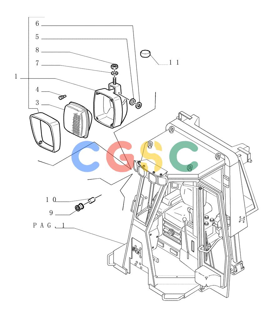 纽荷兰零件查询(DC180PS) - CRAWLER DOZER (11/00-) (9.652[15]) - ROPS CAB - FLOODLIGHT - OPTIONAL CODE 76069709 New Holland Constructuion