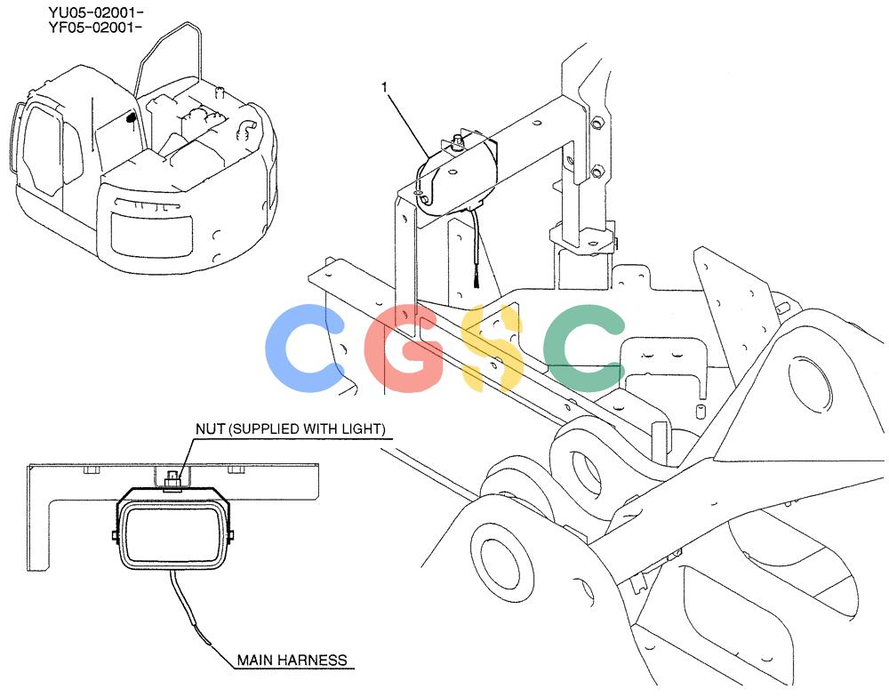 纽荷兰零件查询(E235BSRNLC) - CRAWLER EXCAVATOR ASN YU05-02001 (01-068) - LIGHT INSTAL New Holland Constructuion