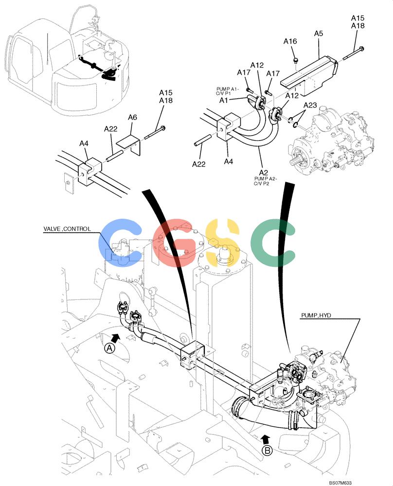 纽荷兰零件查询(E135B) - CRAWLER EXCAVATOR TIER 3 - ASN YH05-07001 (N8TA13006) (1/08-) (02-17[01]) - HYDRAULIC LINES, PUMP (YY30H00031F1), PAGE 1 OF 2 New Holland Constructuion