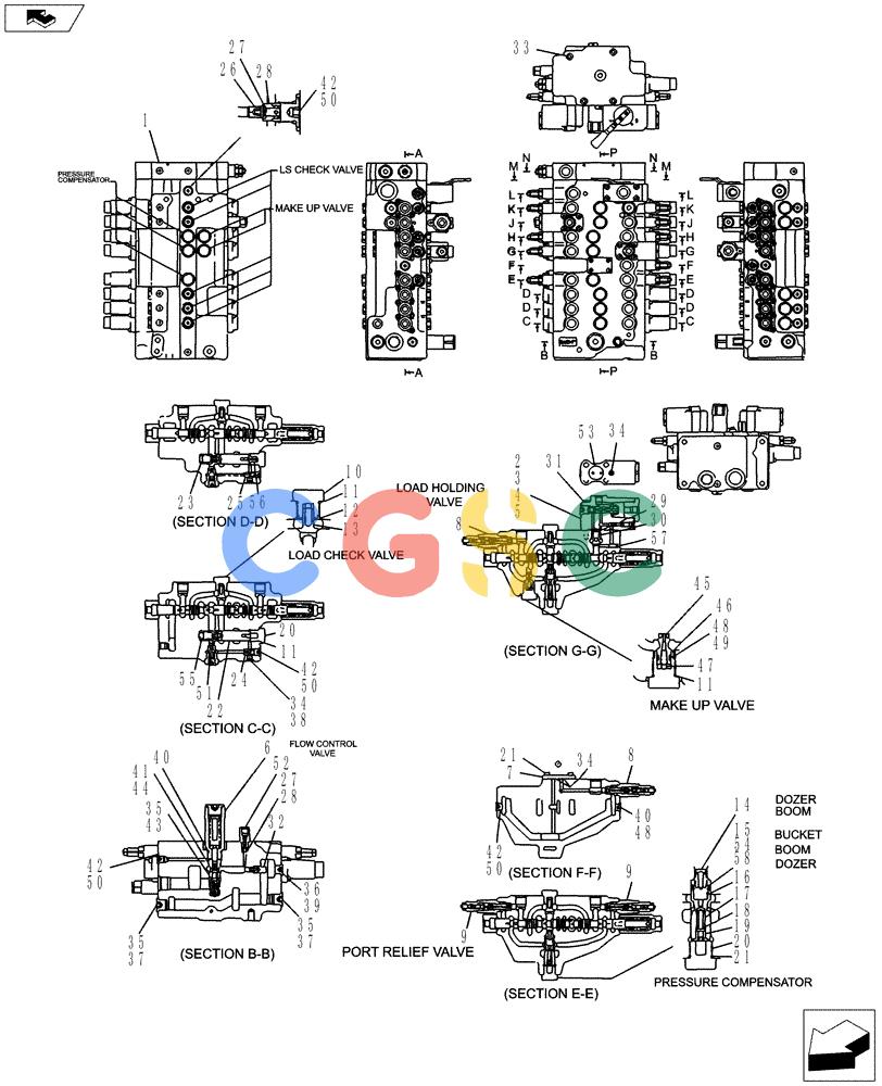 纽荷兰零件查询(E70BSR) - COMPACT CRAWLER EXCAVATOR ASN YT06-18001 (01-017[02]) - VALVE INSTALLATION New Holland Constructuion