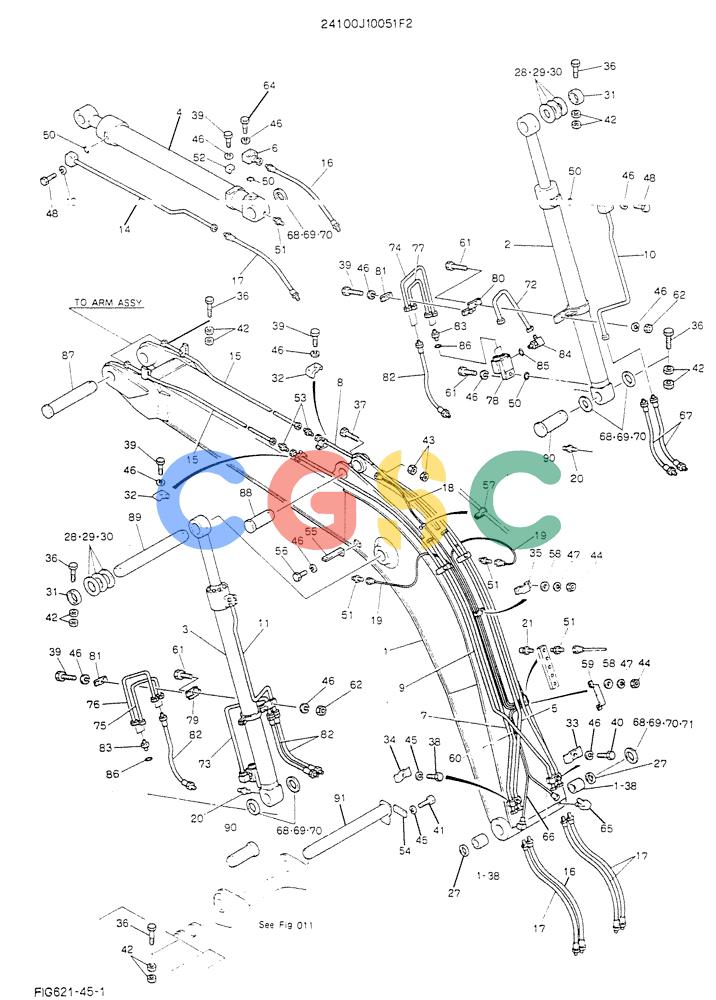 神钢零件查询(K904L) - MARK II EXCAVATOR BTW LX1501 - LX1525 (1/88-12/03) (07-002) - BOOM ASSY, 4.26M, P/N 24100J10051F2 Kobelco