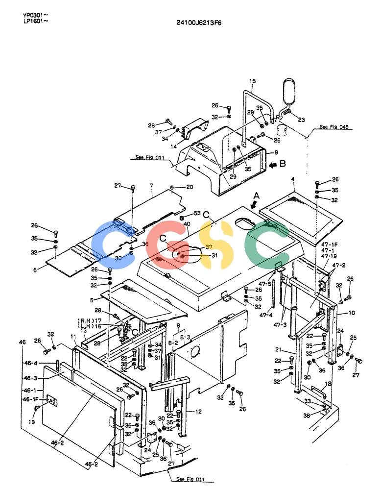 神钢零件查询(K905ALC) - EXCAVATOR ASN YP0301 (1/86-12/03) (02-015[01]) - GUARD ASSY Kobelco