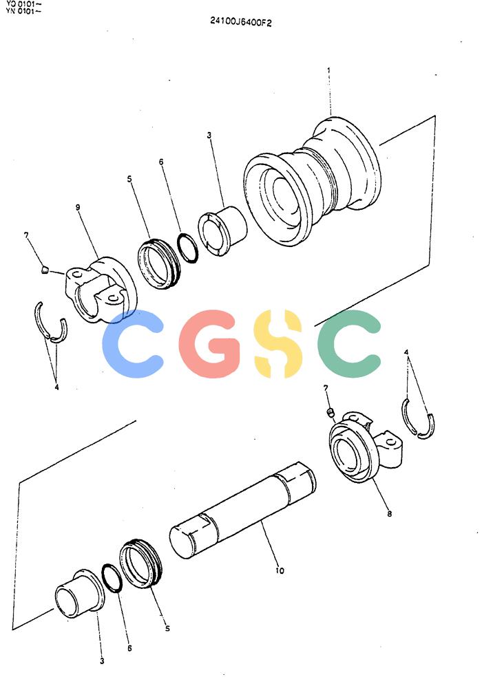 神钢零件查询(MD200BLC) - EXCAVATOR BTW YQ0101 - YQ0564 (1/80-12/06) (06-003) - ROLLER ASSY, (LOW) Kobelco