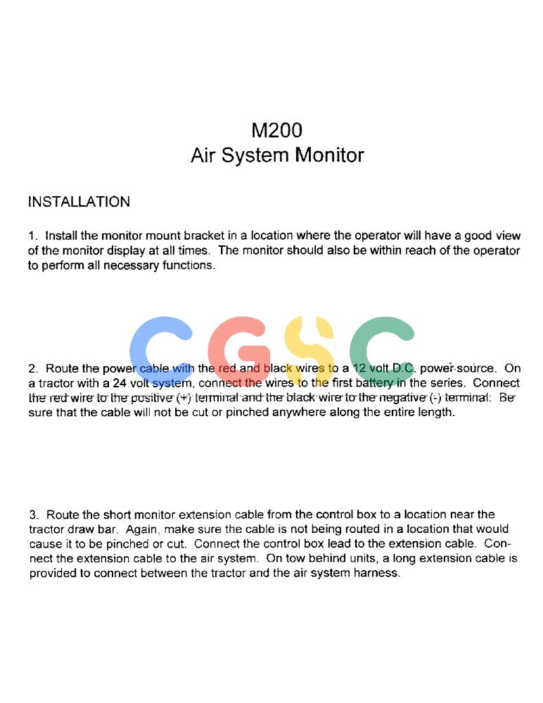 凯斯零件查询(3503) - CONCORD AIR SYSTEM (1/96-12/00) (C02) - M200 AIR SYSTEM MONITOR/INSTALLATION Case Agriculture