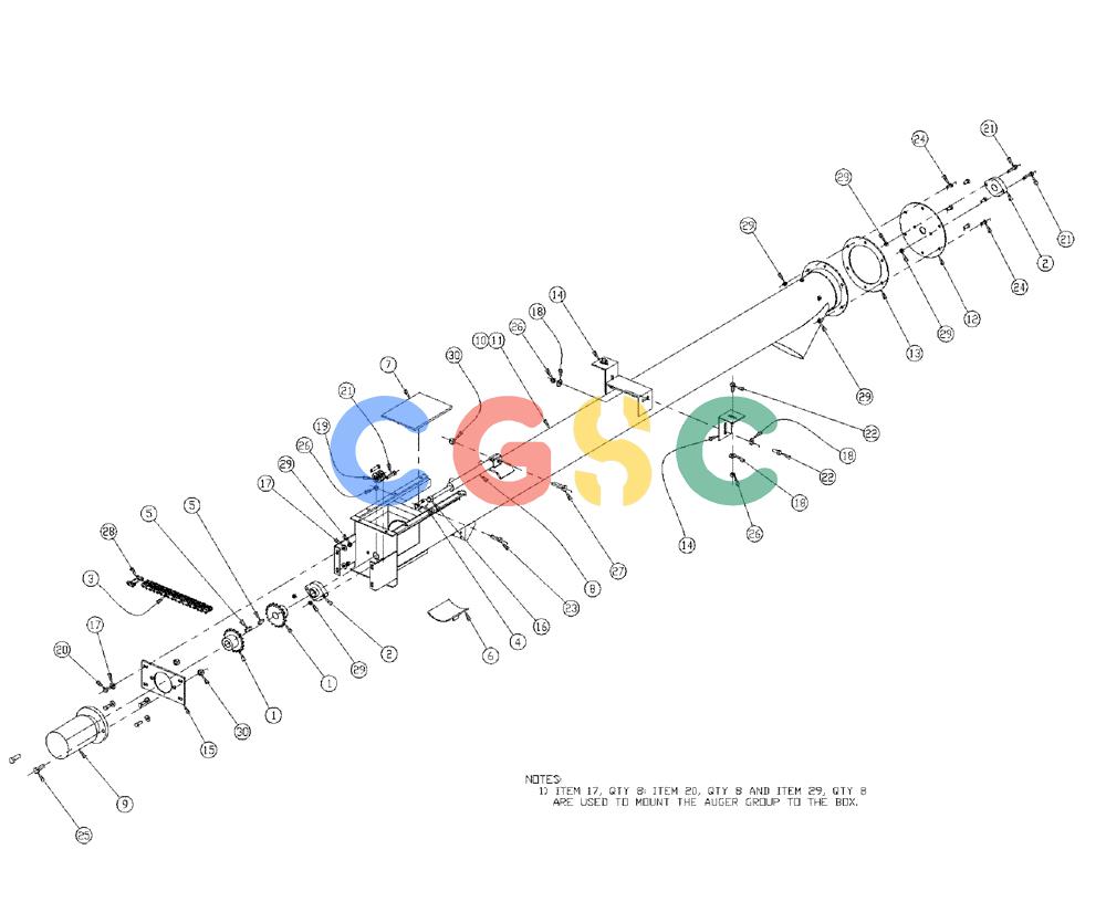凯斯零件查询(438) - FLEX-AIR APPLICATOR - 1999 (2/99-3/03) (04-004) - 6" AUGER TUBE GROUP Case Agriculture