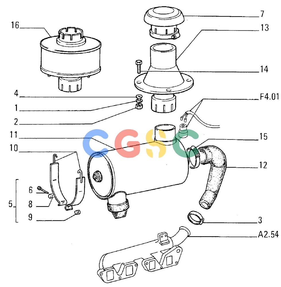 纽荷兰零件查询(FL5B) - CRAWLER LOADER (A2.22[001]) - AIR CLEANER AND DUCTS New Holland Constructuion
