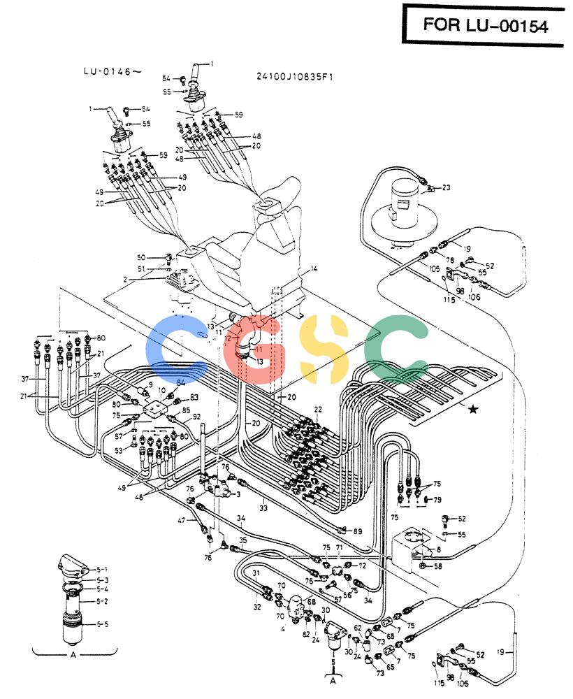 神钢零件查询(K935) - EXCAVATOR SUPPLEMENT ASN LU00154 (1/76-12/03) (03-011[01]) - REMOTE-CONTROL ASSY (FOR NORWAY), P/N 24100J10835F1 Kobelco