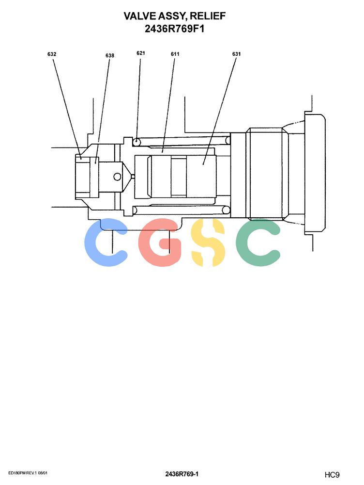 神钢零件查询(ED180) - BLADE RUNNER EXCAVATOR/DOZER ASN YLU0001 (1/99-12/01) (12-003) - VALVE ASSY, RELIEF 2436R769F1 Kobelco
