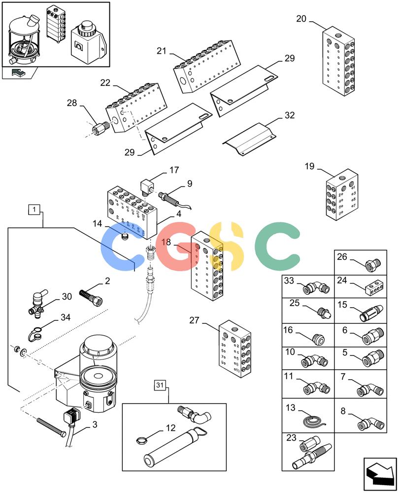 凯斯零件查询(LB433S) - BIG RECTANGULAR BALER (9/08-12/12) (09.01[01]) - GREASING Case Agriculture