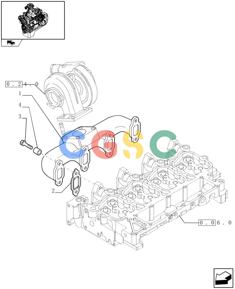 神钢零件查询(F4GE9484A J601) - ENGINE - 504103783 - 920019898 (1/13-) (0.07.7) - EXHAUST MANIFOLD (504086423) Kobelco