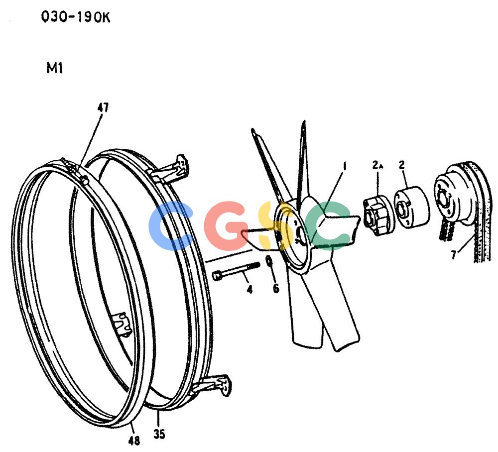 神钢零件查询(6D16-T) - MITSUBISHI DIESEL ENGINE - K909 II & K909LC II EXCAVATORS (1/87-12/06) (01-007) - FAN AND PULLEY Kobelco