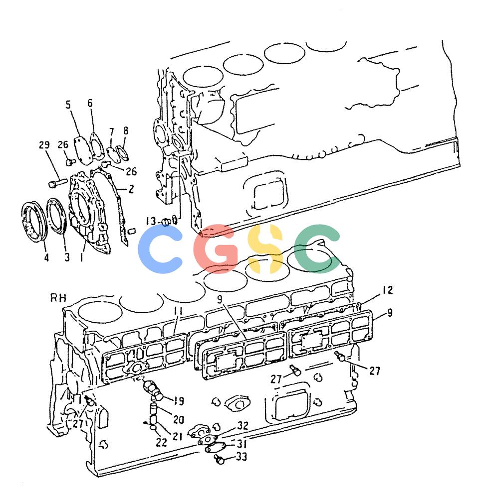 神钢零件查询(6D22-TC) - MITSUBISHI DIESEL ENGINE - K912, K912LC, & K916 (1/83-12/06) (01-023) - ENGINE ATTACHING PARTS 020-460A Kobelco