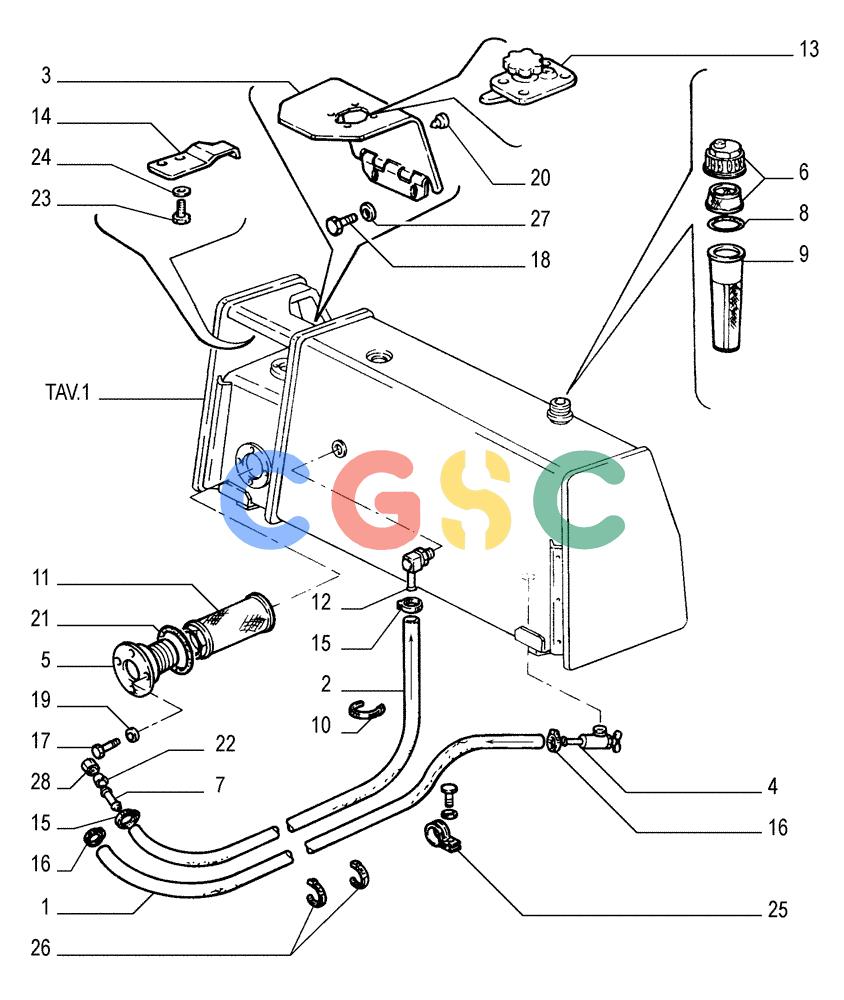 纽荷兰零件查询(FD175) - CRAWLER DOZER (N.A. VERSION)(S/N 061640 & AFTER) (1/93-) (0.510[02]) - FUEL AND OIL TANK New Holland Constructuion