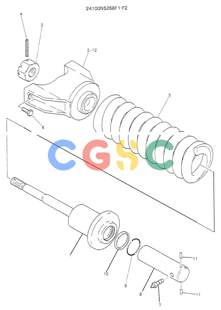 神钢零件查询(K904L) - MARK II EXCAVATOR BTW LX1501 - LX1525 (1/88-12/03) (06-012) - SPRING ASSY,TRACK, P/N 24100N5268F1-F2 Kobelco