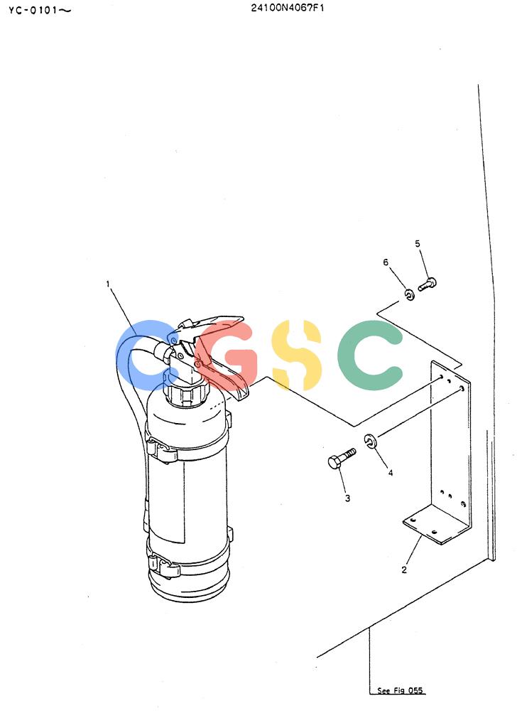 神钢零件查询(MD300LC) - EXCAVATOR BTW YC0101 - YC0300 (1/80-12/06) (08-002) - INSTAL, FIRE EXTINGUISHER Kobelco