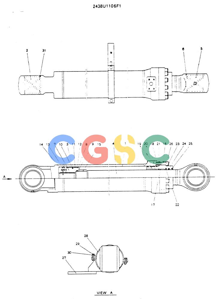 神钢零件查询(MD200C) - EXCAVATOR BTW YQU0701 - YQU2000 (1/80-12/06) (15-001) - CYLINDER ASSY (R. H. BOOM) Kobelco