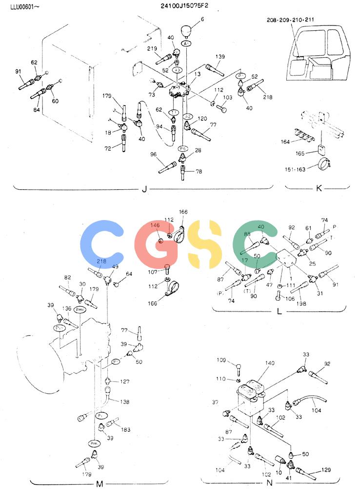 神钢零件查询(MD240C) - EXCAVATOR ASN LLU00601 (1/80-12/06) (03-002[03]) - REMOTE-CONTROL ASSY (WRIST) Kobelco