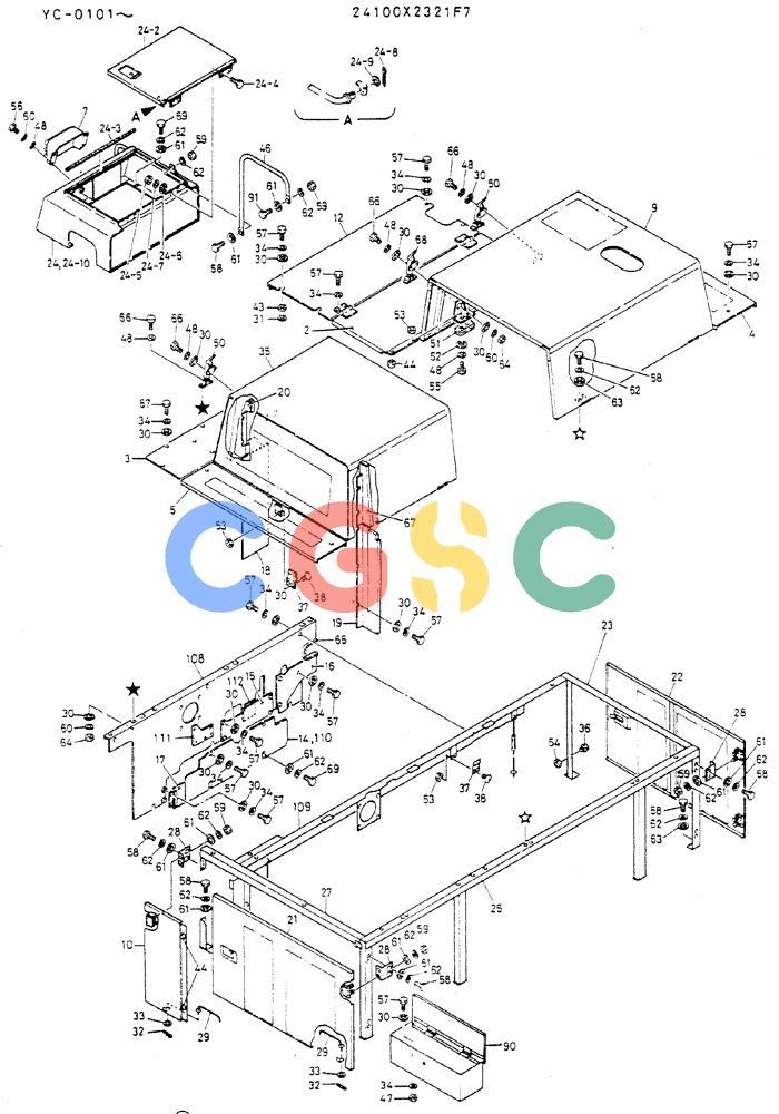 神钢零件查询(MD300LC) - EXCAVATOR BTW YC0101 - YC0300 (1/80-12/06) (02-007) - GUARD ASSY Kobelco