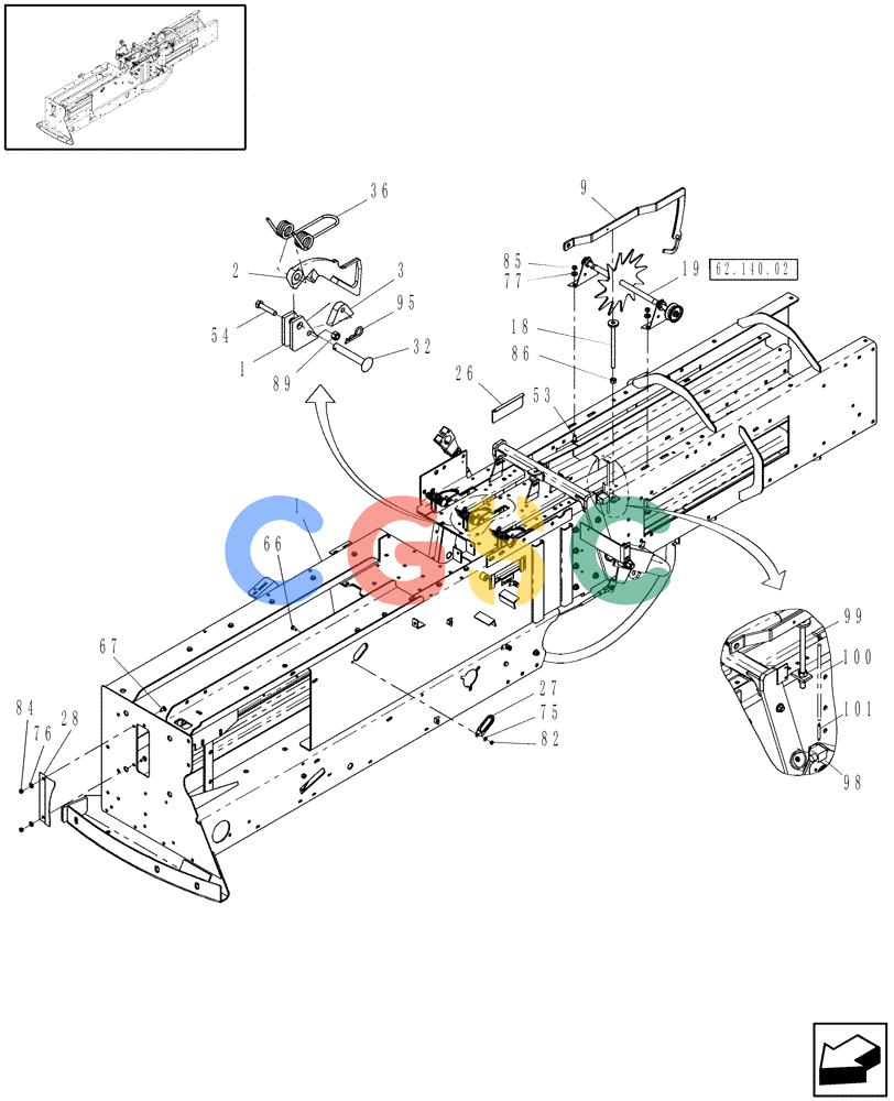 凯斯零件查询(SB541C) - SMALL SQUARE BALER (9/09-12/10) (62.140.01[3]) - HAY DOORS, HAY DOGS & BALE COUNTER, SB541C Case Agriculture