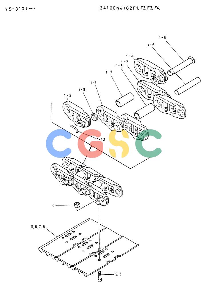 神钢零件查询(K916LC) - EXCAVATOR ASN YS0119 (1/87-12/03) (06-017[01]) - INSTAL, CRAWLER TRACK Kobelco