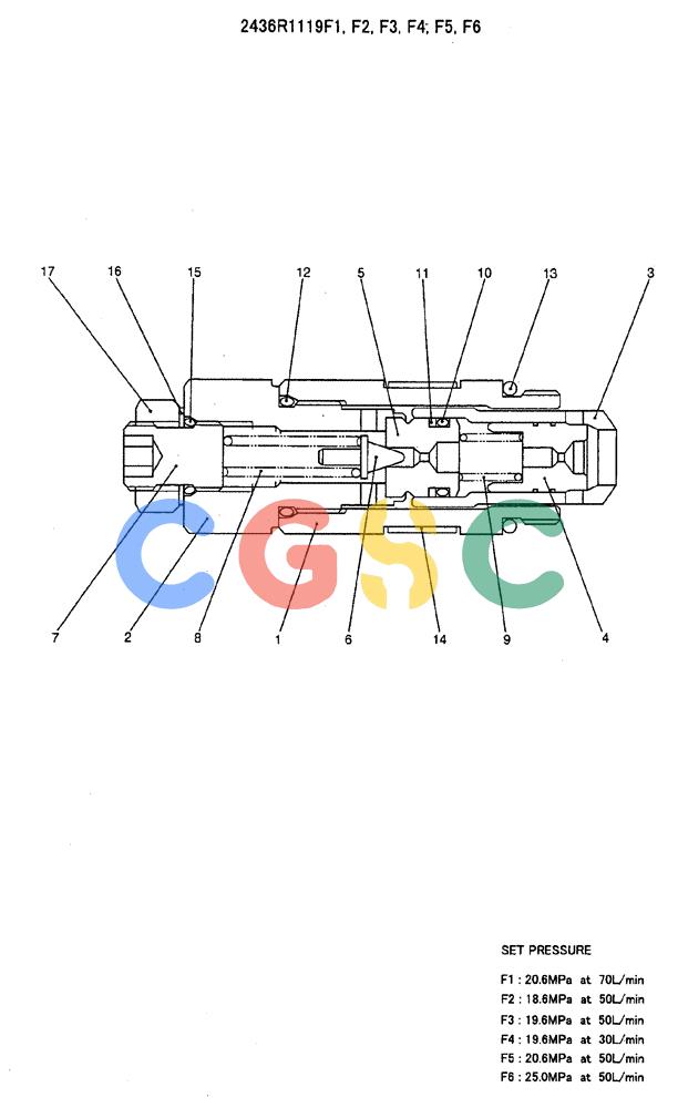 纽荷兰零件查询(E135SR) - CRAWLER EXCAVATOR ASN YY04-06254 (07-003) - VALVE ASSY, RELIEF, P/N 2436R1119F1 New Holland Constructuion