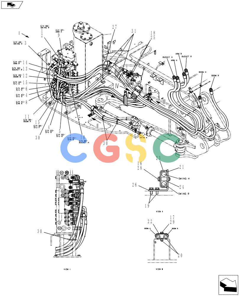 纽荷兰零件查询(E80BMSR) - COMPACT CRAWLER EXCAVATOR ASN LF06-04501 (NBTA18037) (01-021[01]) - HYDRAULIC LINES, UPPER (NIBBLER & BREAKER) New Holland Constructuion