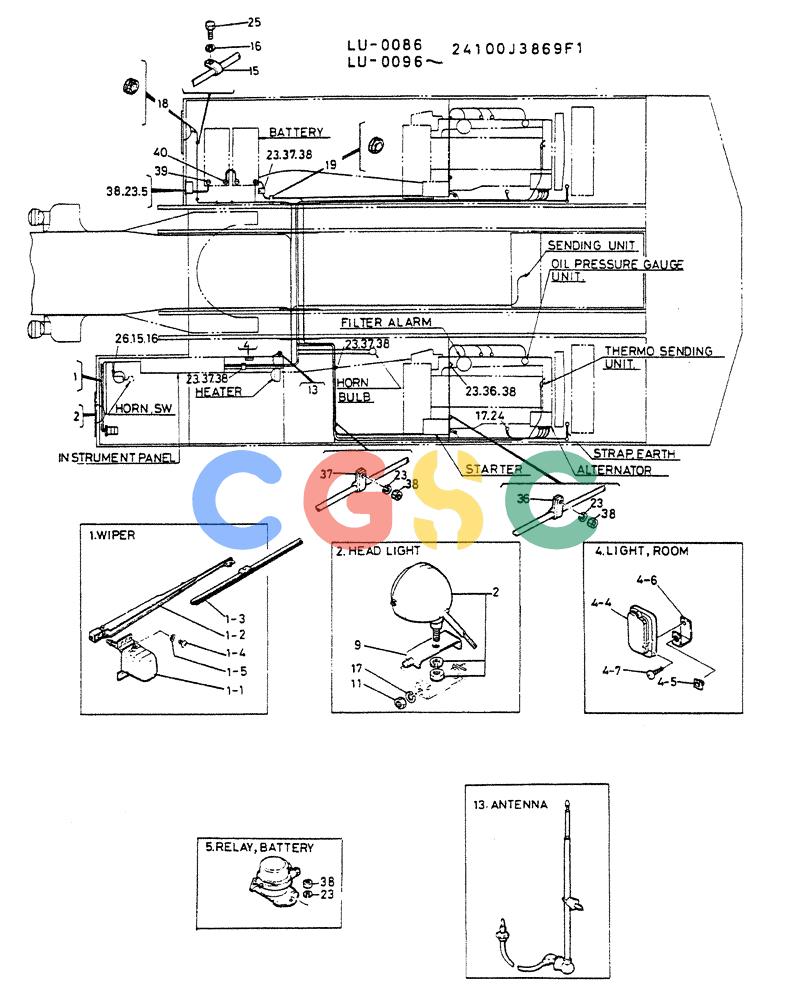神钢零件查询(K935) - EXCAVATOR SUPPLEMENT ASN LU00154 (1/76-12/03) (07-030) - INSTAL, ELEC WIRE Kobelco