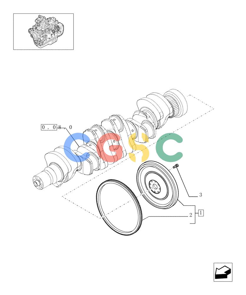 神钢零件查询(F4GE9684C J600) - ENGINE 504124795 - 920019900 (1/13-) (0.08.3[01]) - FLYWHEEL - ENGINE (504020729) Kobelco