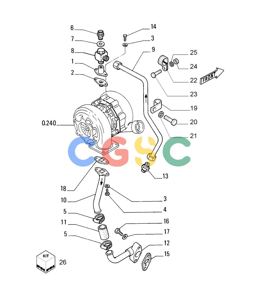 纽荷兰零件查询(FD255) - CRAWLER DOZER (N.A. VERSION) (7/95-) (0.305[02]) - PIPING - ENGINE OIL New Holland Constructuion