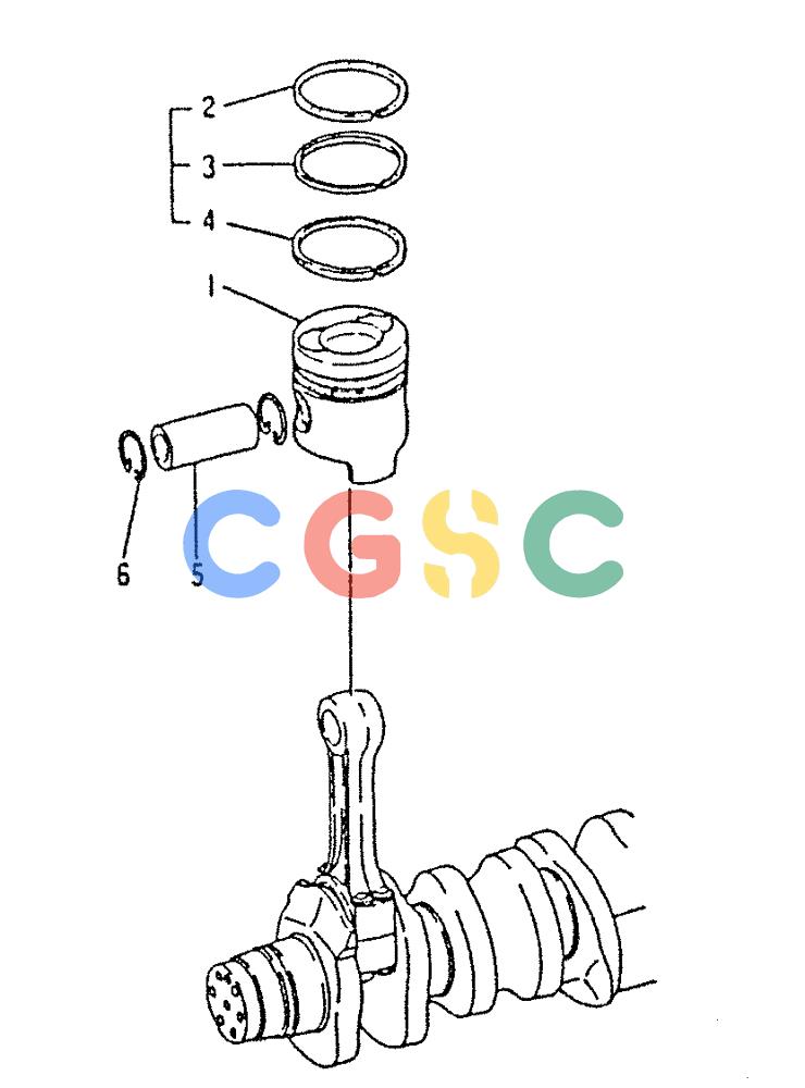 神钢零件查询(6D22-TC) - MITSUBISHI DIESEL ENGINE - K912, K912LC, & K916 (1/83-12/06) (01-008) - PISTON Kobelco