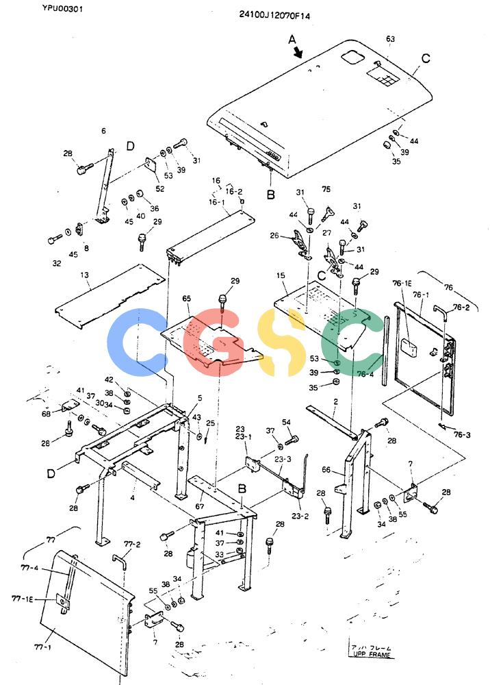 神钢零件查询(MD140C) - EXCAVATOR BTW YPU0301 - YPU0500 (1/80-12/06) (02-006[01]) - GUARD ASSY Kobelco