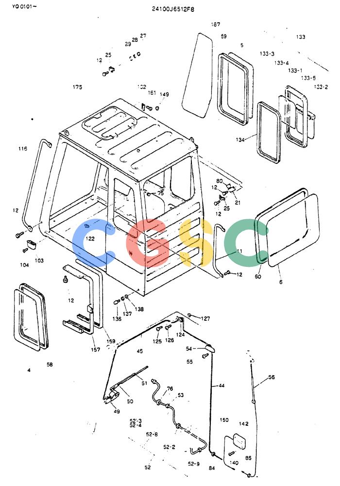 神钢零件查询(MD200BLC) - EXCAVATOR BTW YQ0101 - YQ0564 (1/80-12/06) (02-002[02]) - CAB ASSY Kobelco